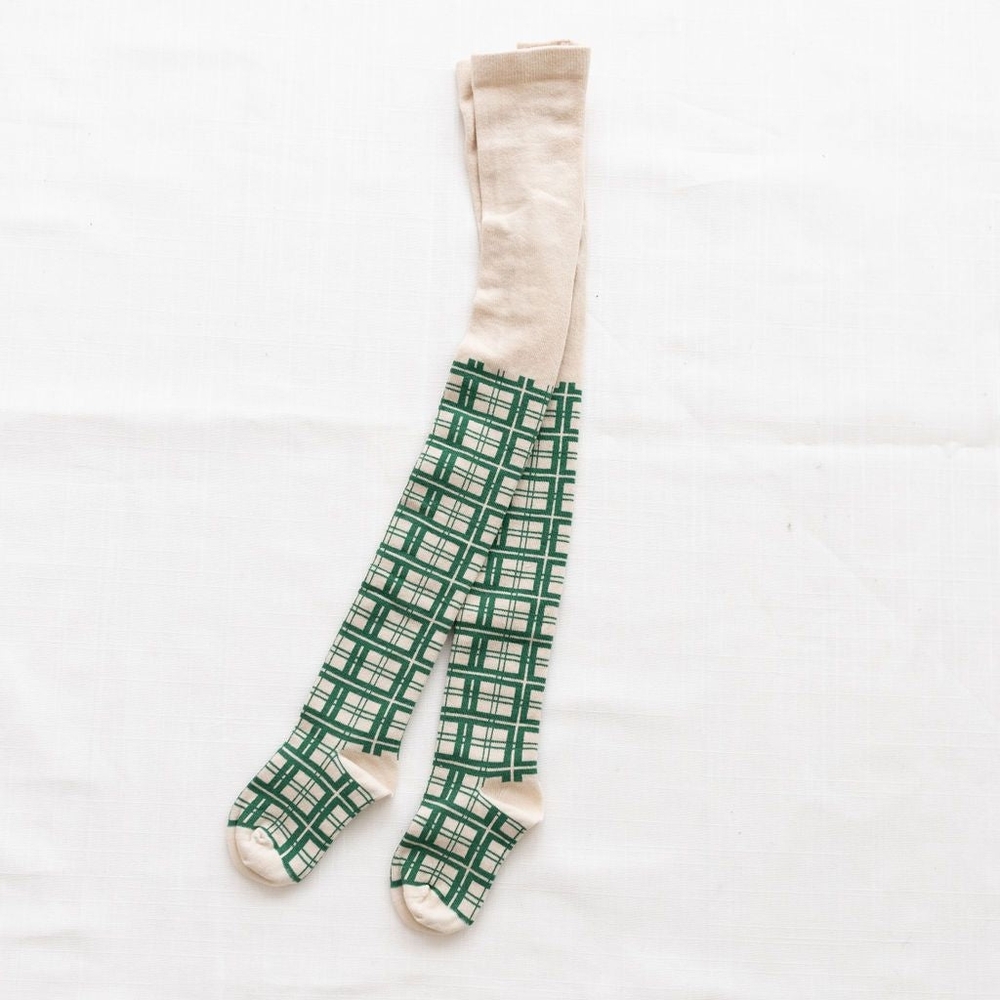 Fin & Vince French Plaid Tights Fern 1-3 years